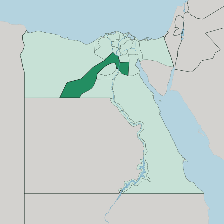 Map showing Muḩāfaz̧at al Jīzah — In Egypt