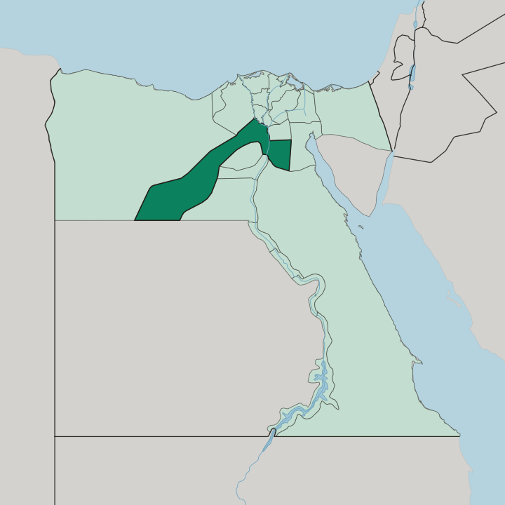 Map showing Muḩāfaz̧at al Jīzah — In Egypt