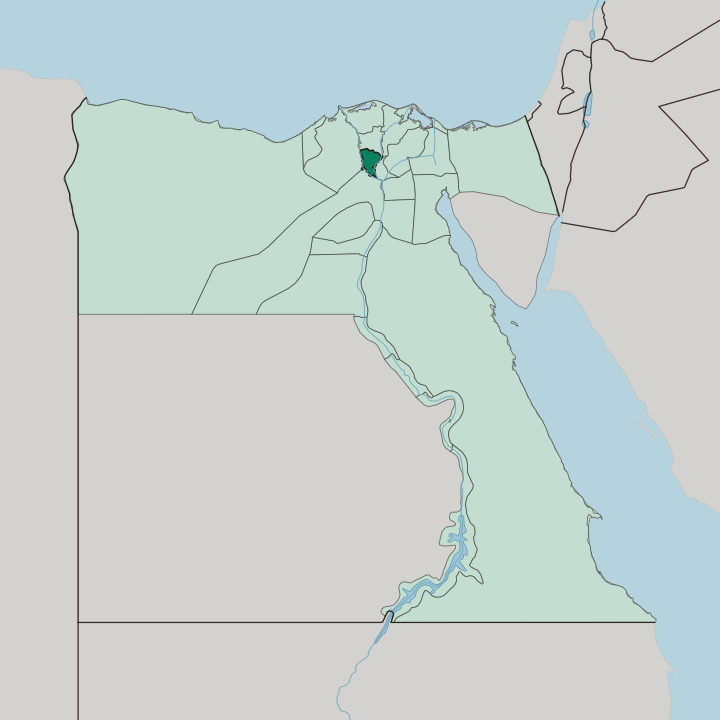 Map showing Muḩāfaz̧at al Minūfīyah — In Egypt