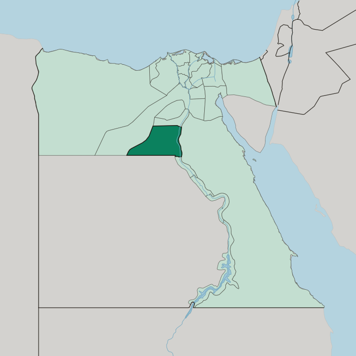 Map showing Muḩāfaz̧at al Minyā — In Egypt