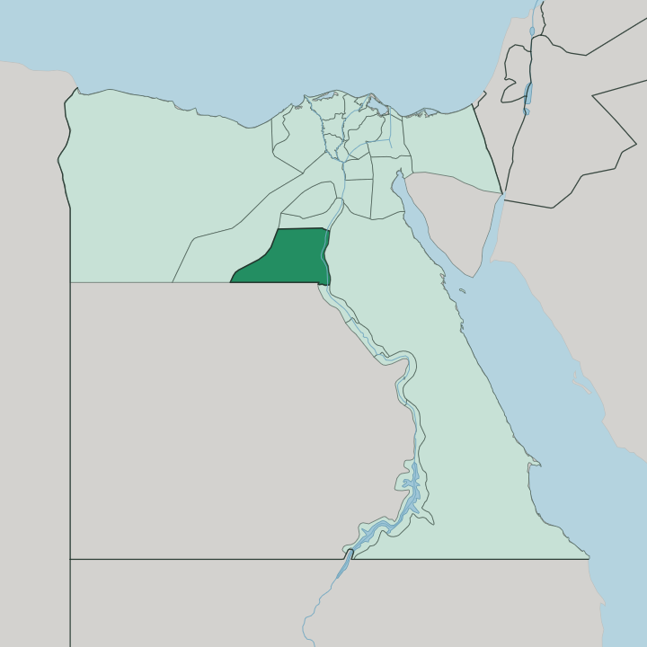 Map showing Muḩāfaz̧at al Minyā — In Egypt