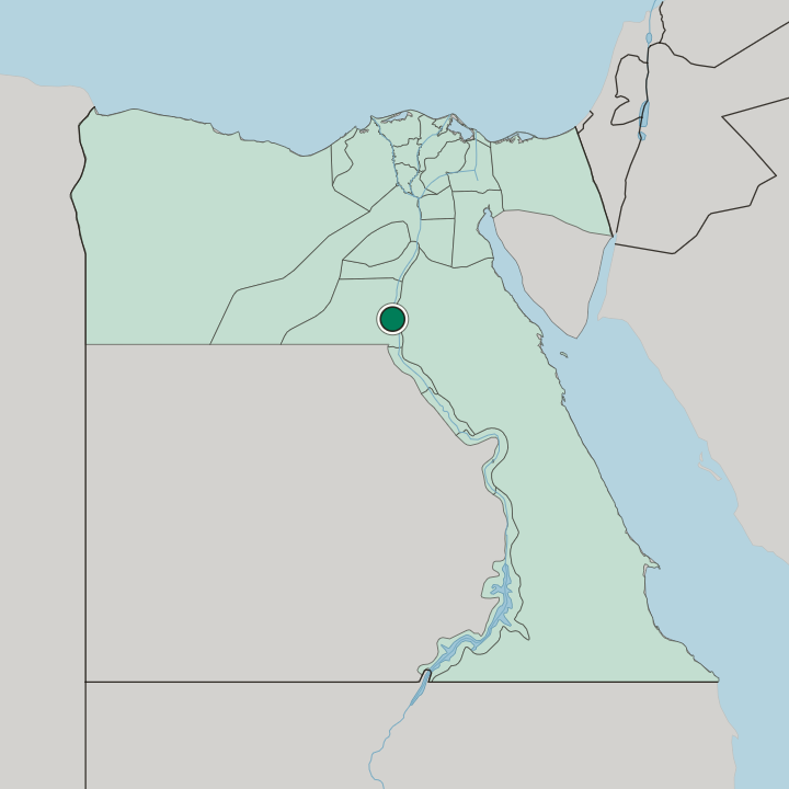 Map showing Minya — In Egypt