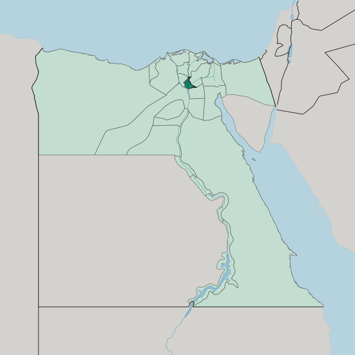 Map showing Muḩāfaz̧at al Qalyūbīyah — In Egypt