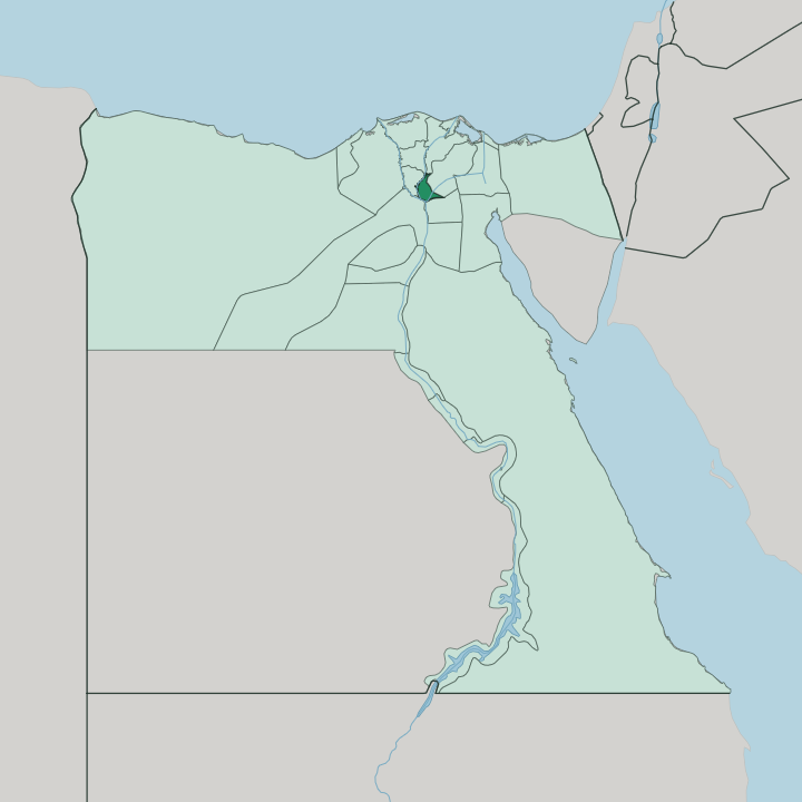 Map showing Muḩāfaz̧at al Qalyūbīyah — In Egypt