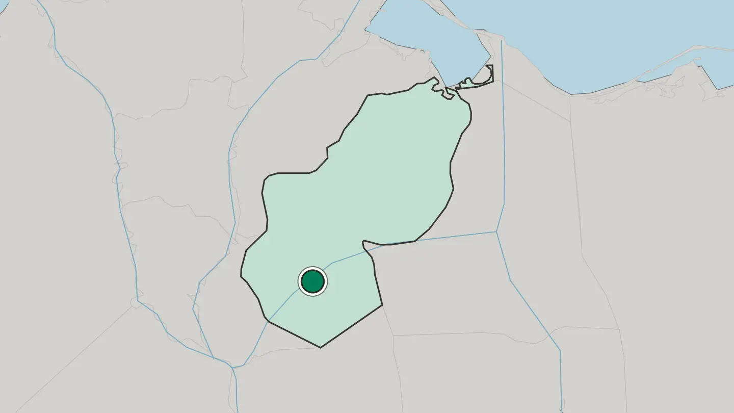 Map of Bilbeis in Egypt