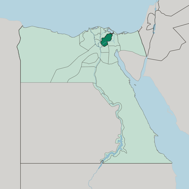 Map showing Muḩāfaz̧at ash Sharqīyah — In Egypt