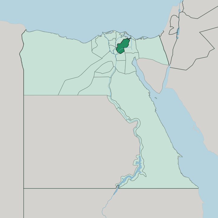 Map showing Muḩāfaz̧at ash Sharqīyah — In Egypt