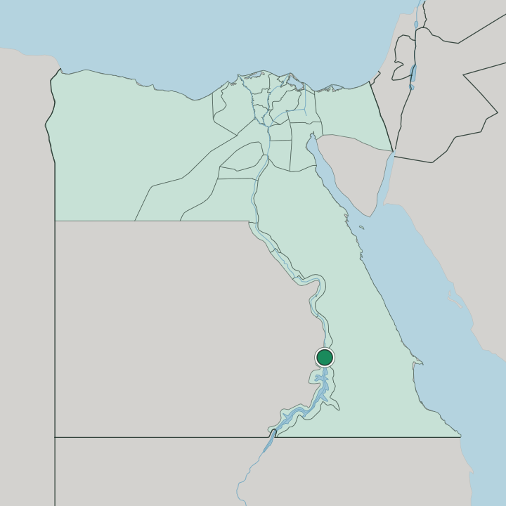 Map showing Aswān — In Egypt
