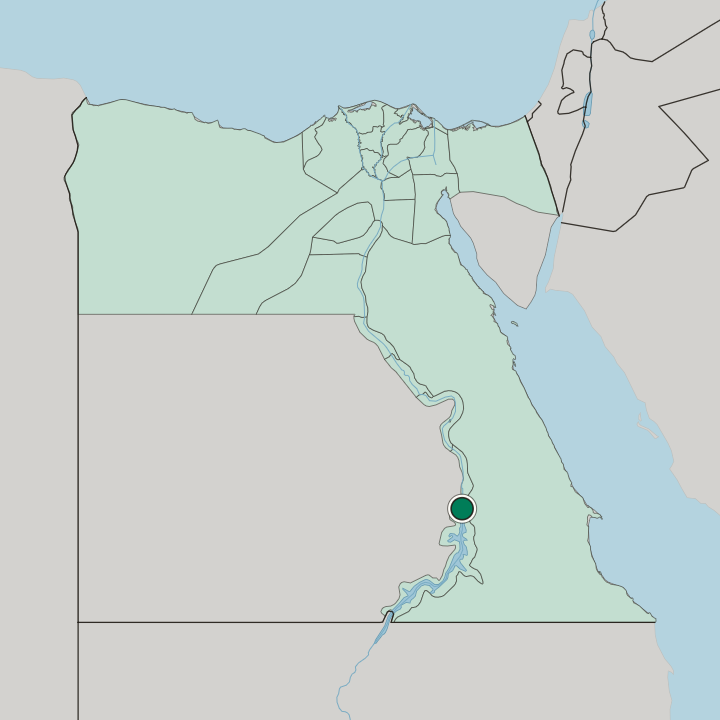 Map showing Aswān — In Egypt