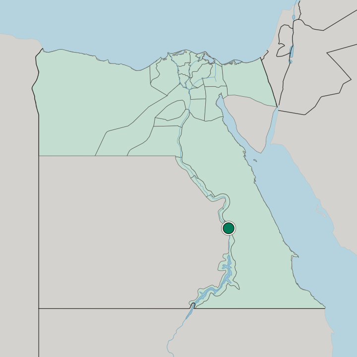 Map showing Edfu — In Egypt