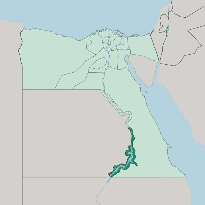 Map showing Muḩāfaz̧at Aswān — In Egypt