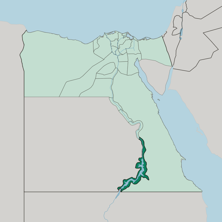 Map showing Muḩāfaz̧at Aswān — In Egypt