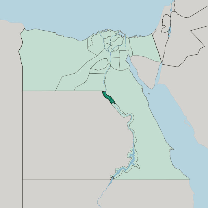 Map showing Muḩāfaz̧at Asyūţ — In Egypt