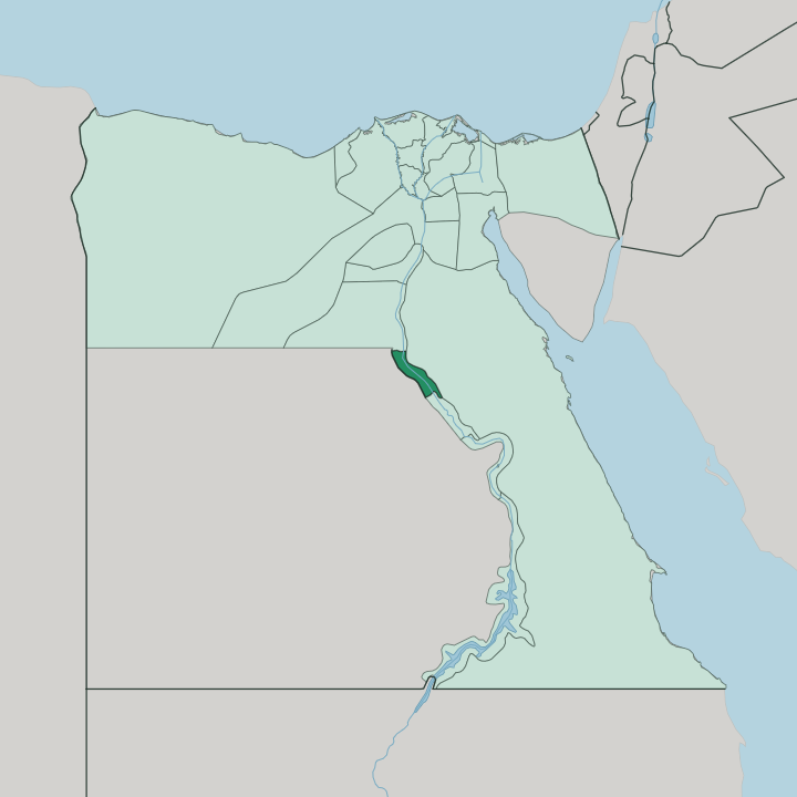Map showing Muḩāfaz̧at Asyūţ — In Egypt