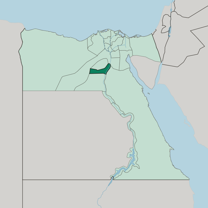 Map showing Muḩāfaz̧at Banī Suwayf — In Egypt