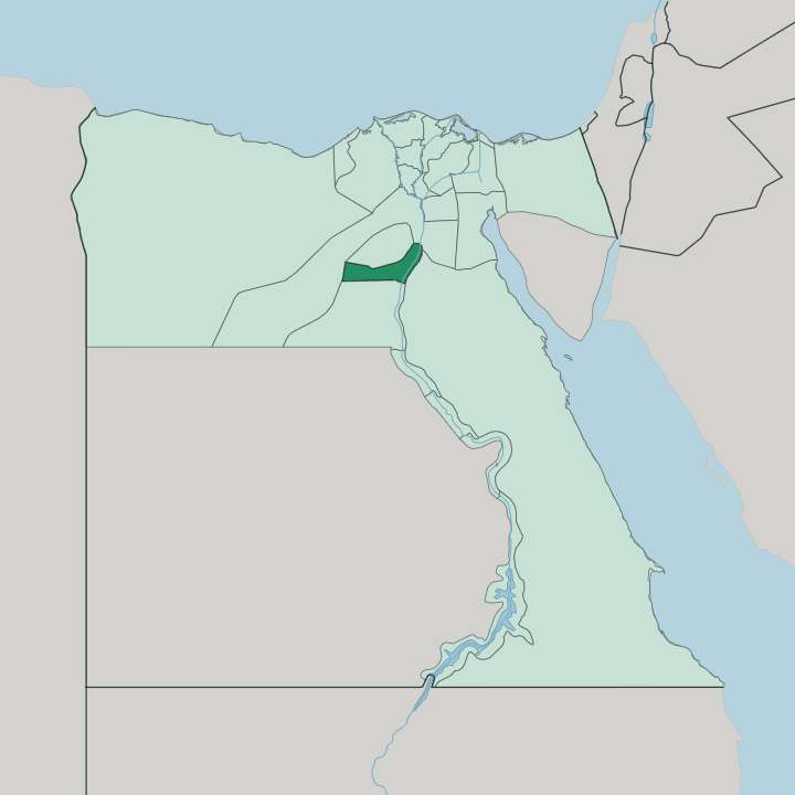 Map showing Muḩāfaz̧at Banī Suwayf — In Egypt