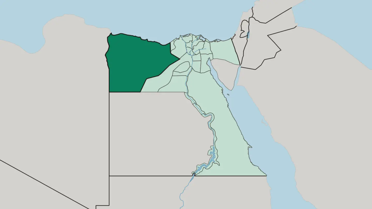 Map of Muḩāfaz̧at Maţrūḩ in Egypt