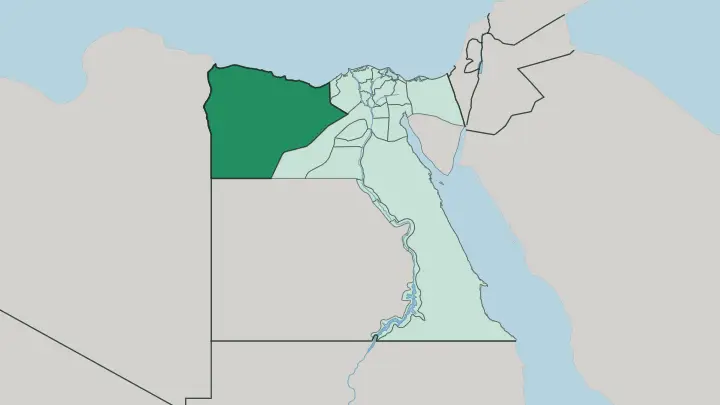 Map of Muḩāfaz̧at Maţrūḩ in Egypt