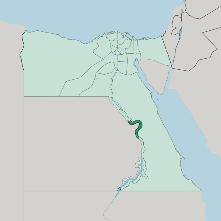 Map showing Muḩāfaz̧at Qinā — In Egypt