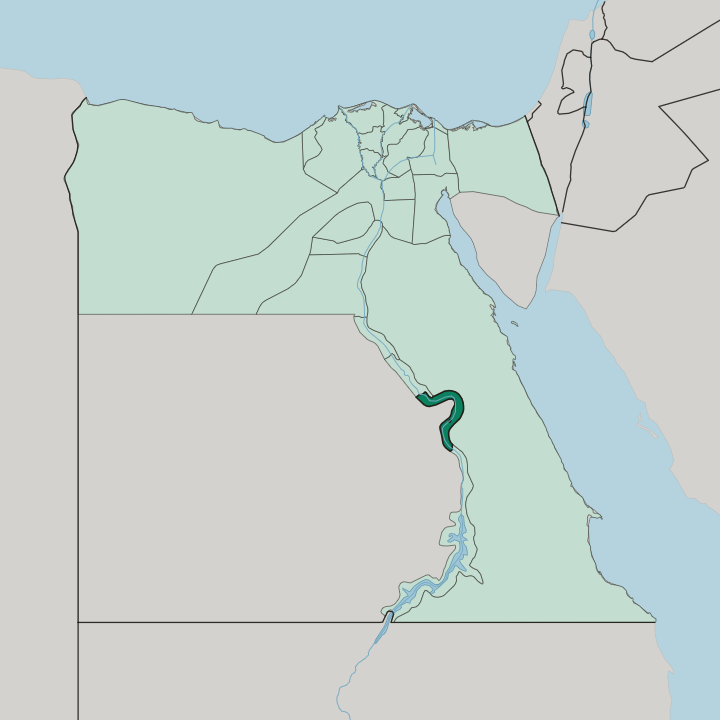 Map showing Muḩāfaz̧at Qinā — In Egypt