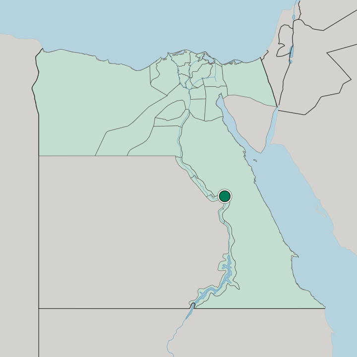 Map showing Qina — In Egypt