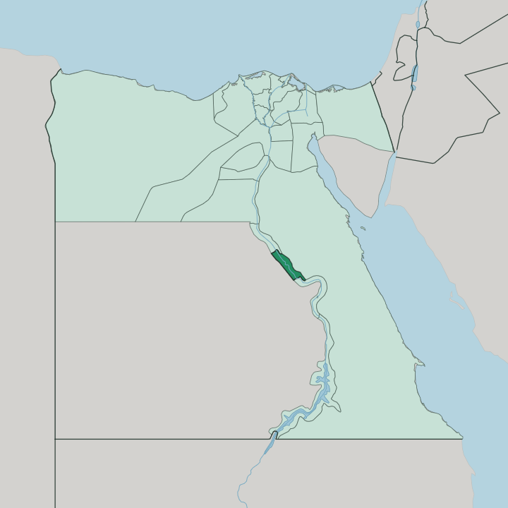 Map showing Muḩāfaz̧at Sūhāj — In Egypt