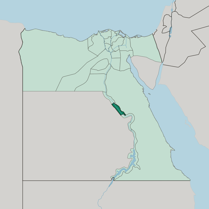 Map showing Muḩāfaz̧at Sūhāj — In Egypt