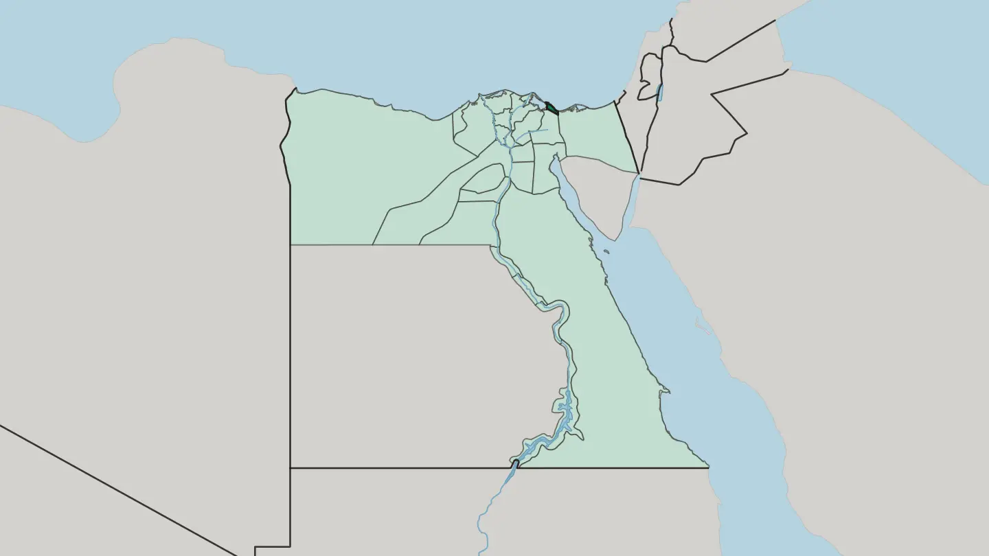 Map of Port Said in Egypt
