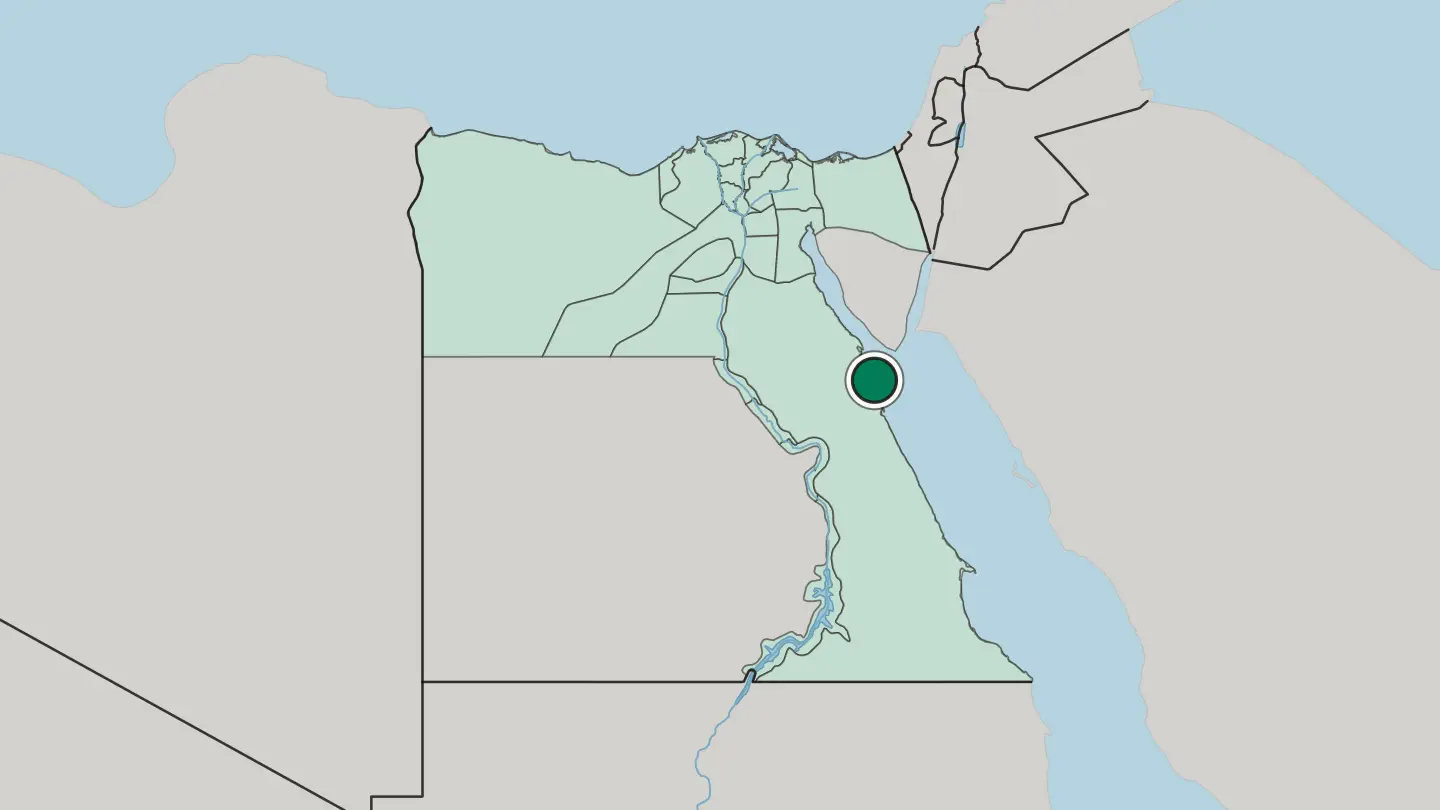 Map of Hurghada in Egypt