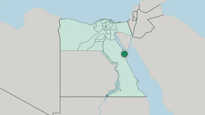 Map of Hurghada in Egypt