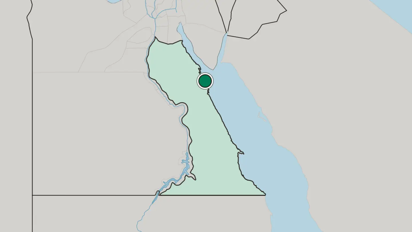 Map of Hurghada in Egypt