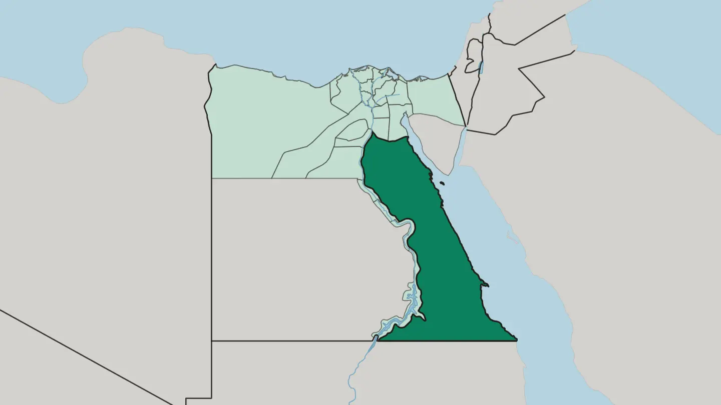 Map of Red Sea Governorate in Egypt