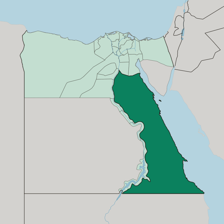 Map showing Red Sea Governorate — In Egypt