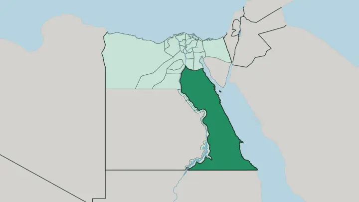 Map of Red Sea Governorate in Egypt