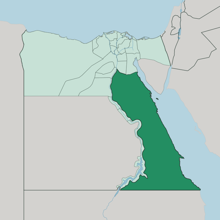 Map showing Red Sea Governorate — In Egypt