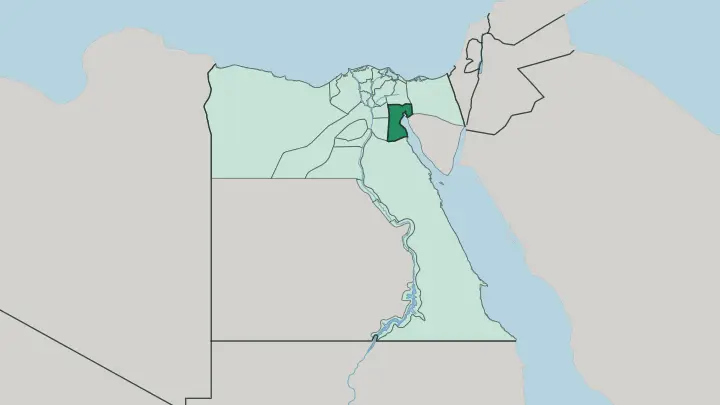 Map of Suez in Egypt