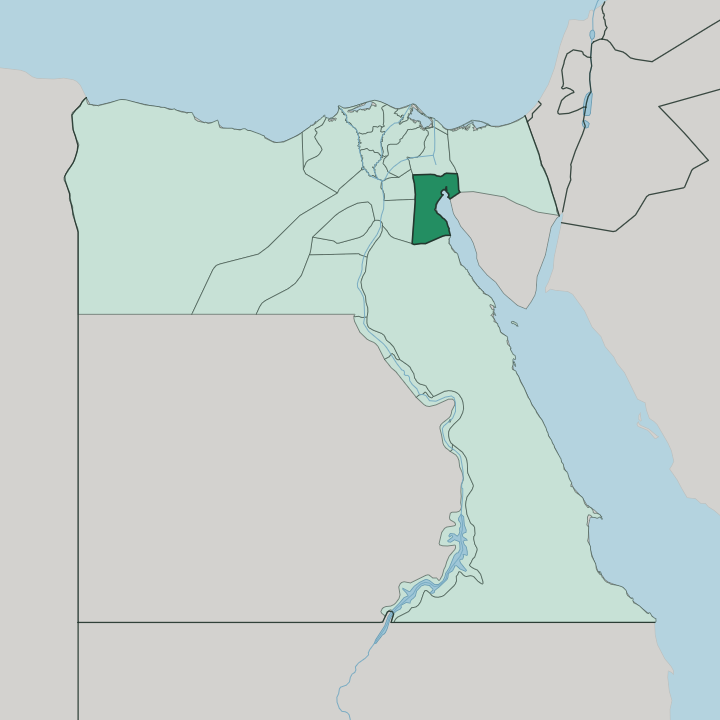 Map showing Suez — In Egypt