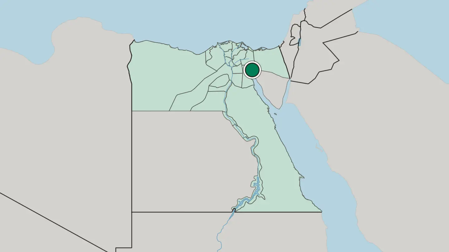 Map of Suez in Egypt
