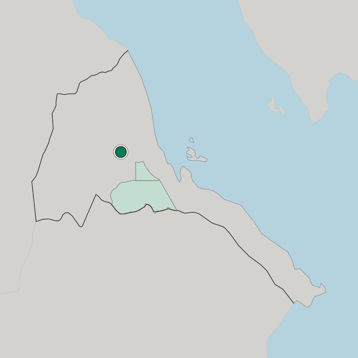 Map showing Keren — In Eritrea