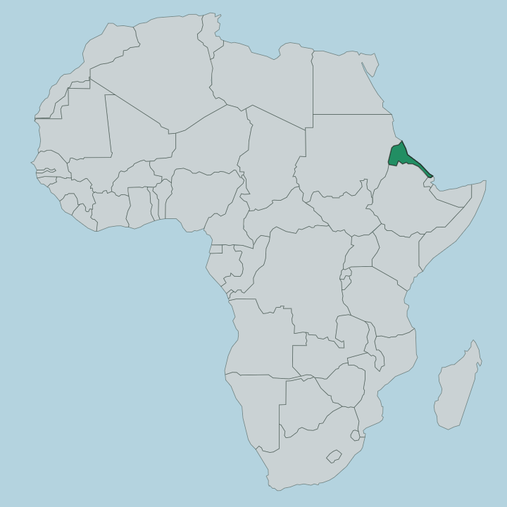 Map showing Eritrea — In Africa