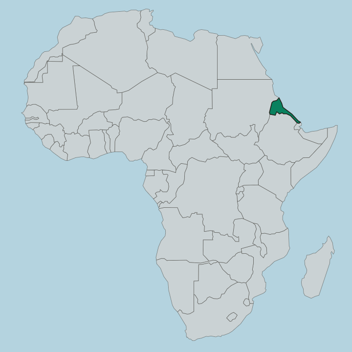 Map showing Eritrea — In Africa