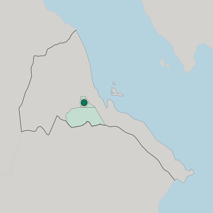 Map showing Asmara — In Eritrea
