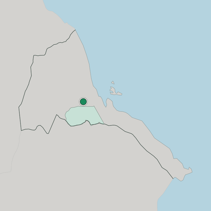 Map showing Asmara — In Eritrea