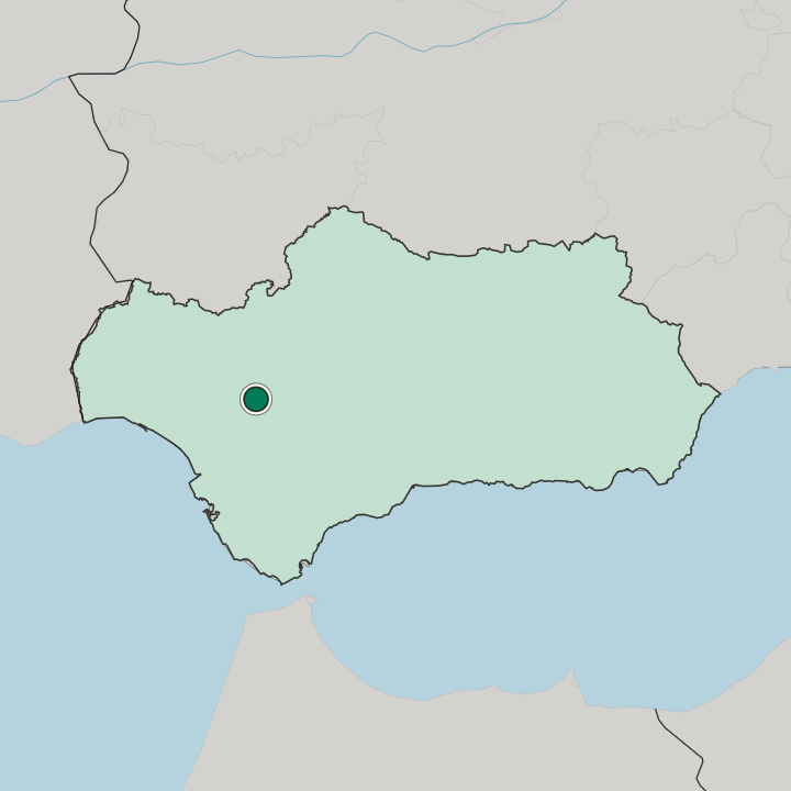 Map showing Alcalá de Guadaira — In Andalusia