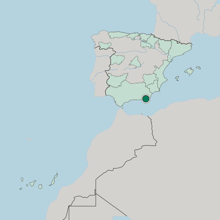 Map showing Almería — In Spain