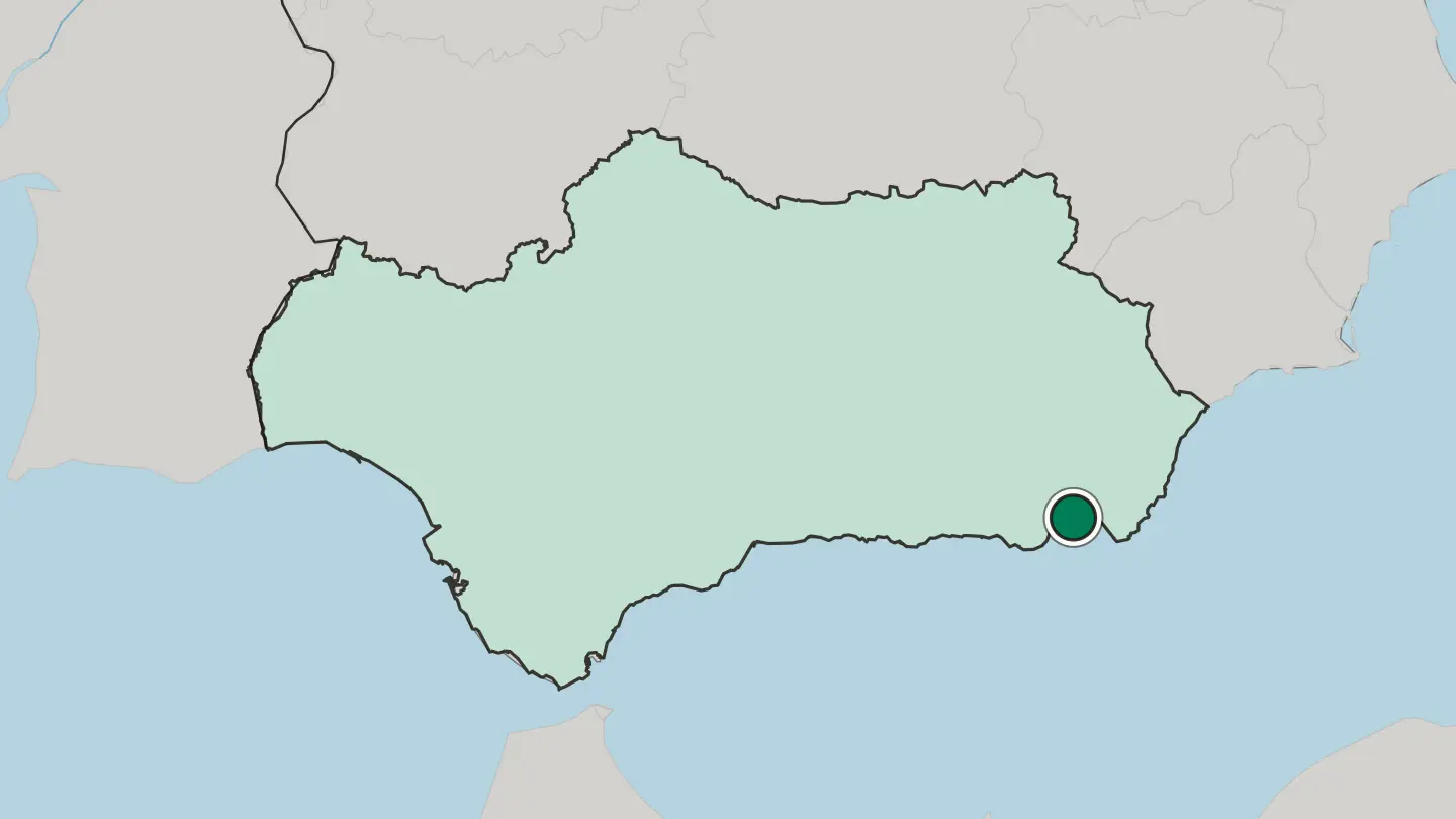 Map of Almería in Spain