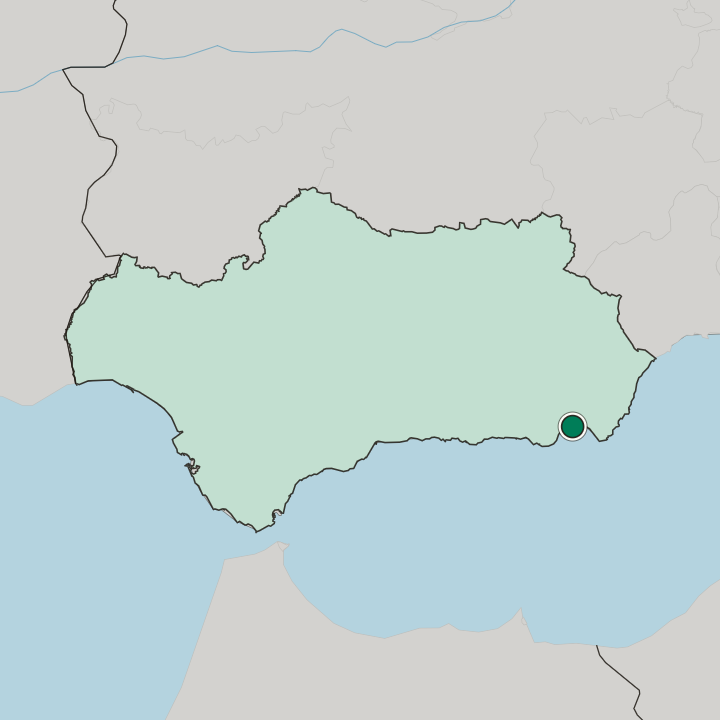 Map showing Almería — In Andalusia