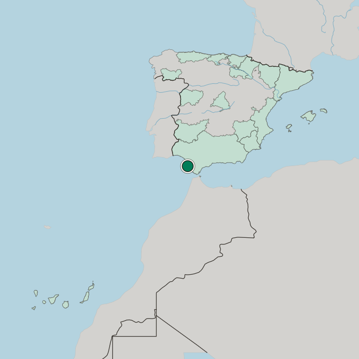 Map showing Cadiz — In Spain