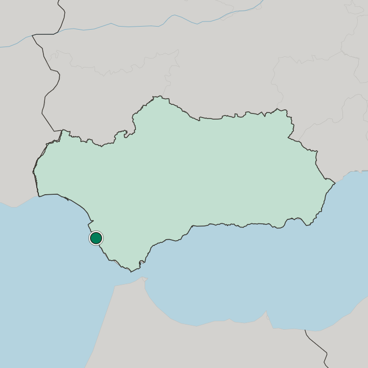 Map showing Cadiz — In Andalusia