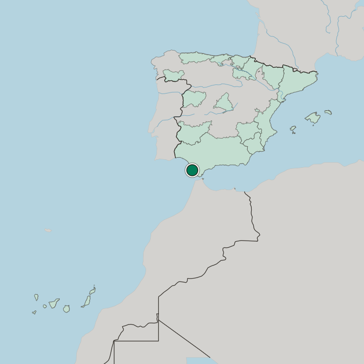 Map showing Chiclana de la Frontera — In Spain
